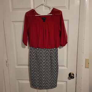 Enfocus Studio red, white and black dress